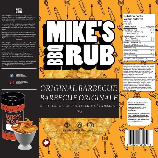 Mike's BBQ Rub Kettle Chips Original Barbecue