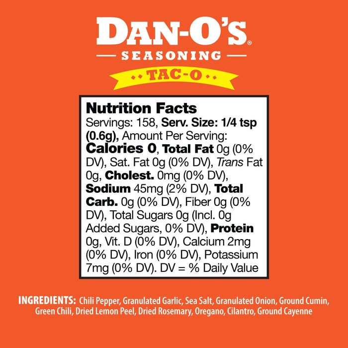 Dan-O’s Tac-O Seasoning - Small Bottle