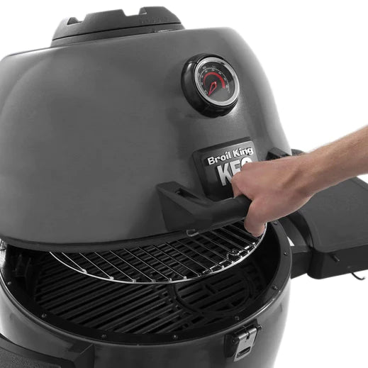 Broil King KEG 5000 Charcoal Grill Smoker w/ Heavy-Duty Cast Iron Cooking Grate 911470
