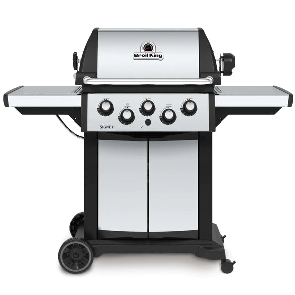 Broil King SIGNET 390 3-Burner BBQ with Side Burner, Rear Rotisserie Burner, Rotisserie Kit & Heavy-Duty Cast Iron Cooking Grids