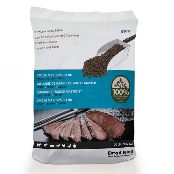 Broil King Smoke Master's Blend (Maple, Hickory, Cherry) Pellets 20 lb Resealable Bag